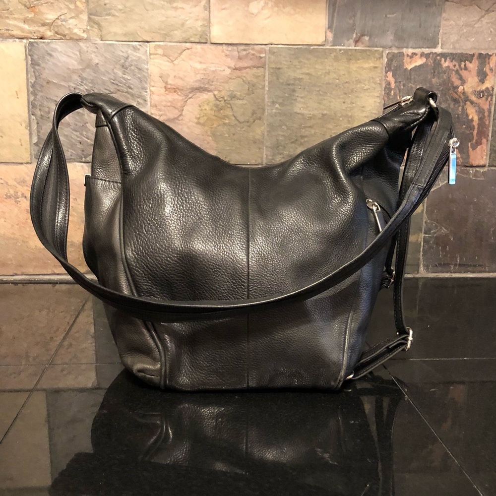 Fossil leather bag convertible shoulder/backpack
